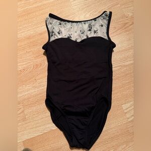 Floral Black and White Ballet Leotard